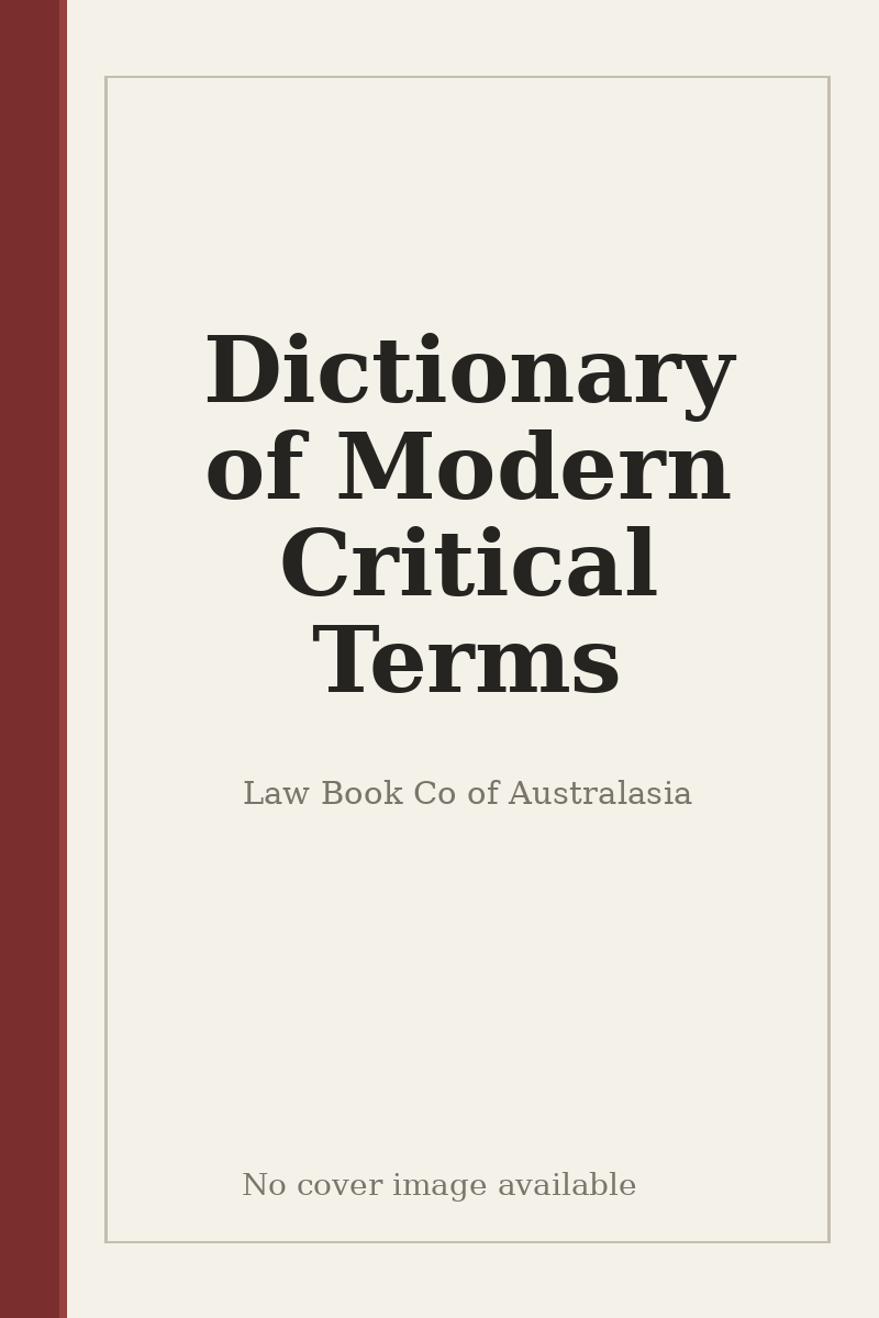 Dictionary of Modern Critical Terms - no cover image available