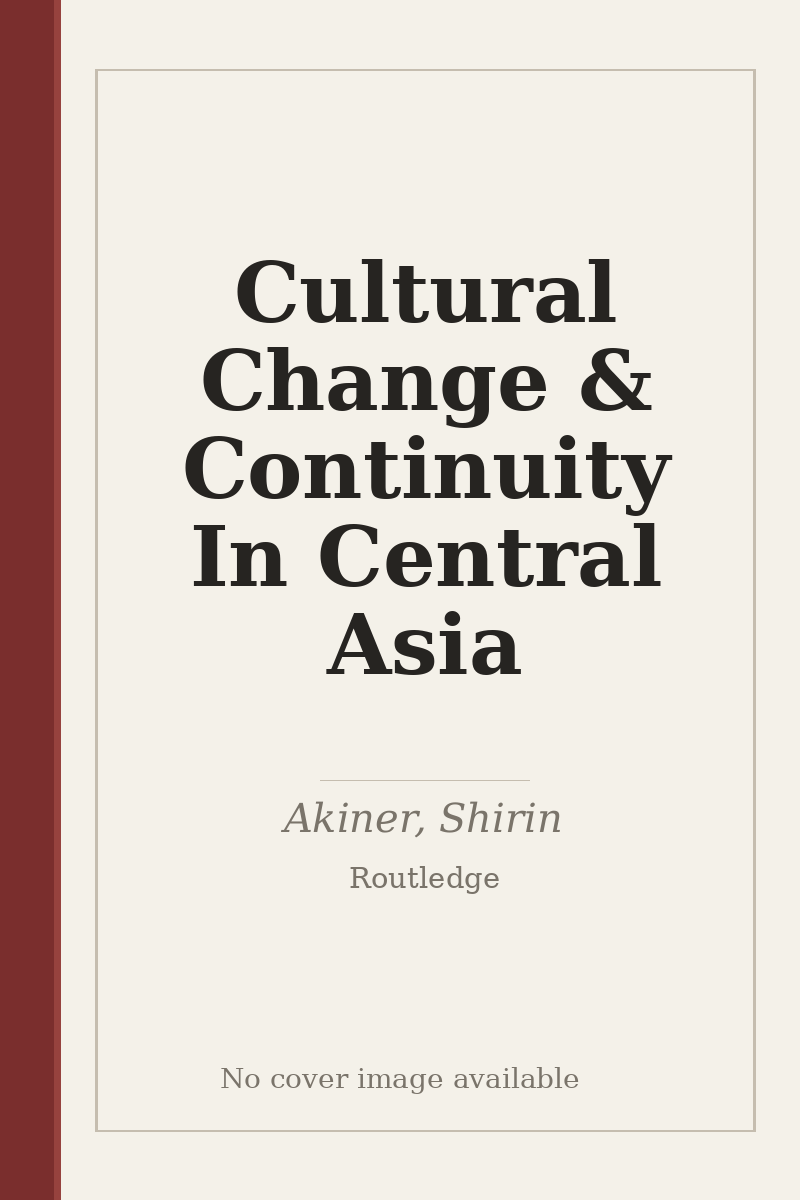 Cultural Change & Continuity In Central Asia - no cover image available