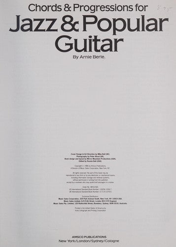 Chords And Progressions For Jazz And Popular Guitar
