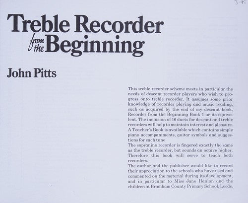 Treble Recorder from the Beginning