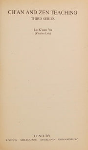 Ch'an and Zen Teaching: v. 3 (A Rider book)