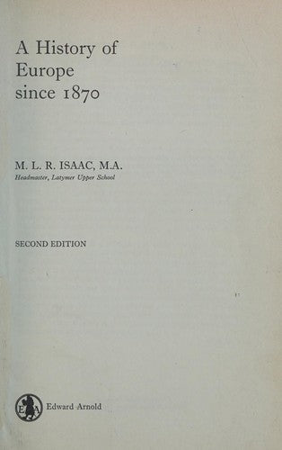 A History of Europe, 1870-1950