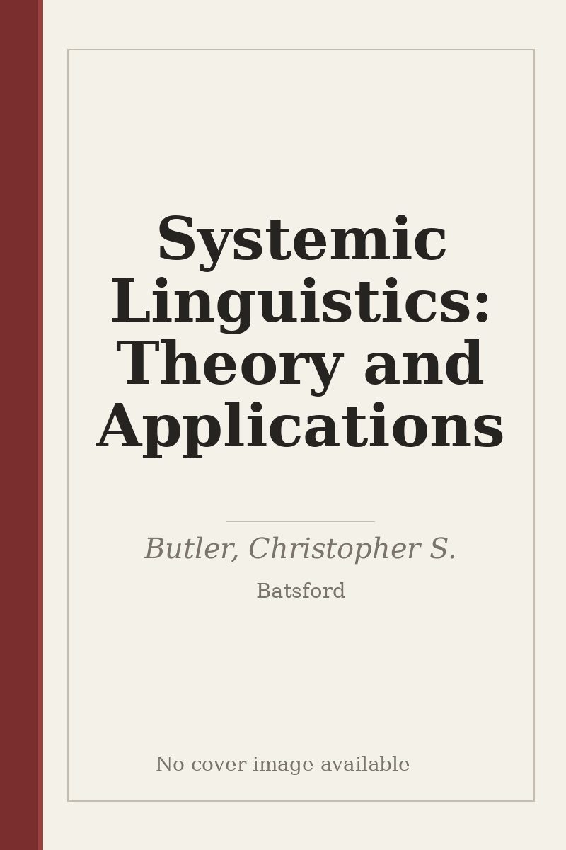 Systemic Linguistics: Theory and Applications - no cover image available