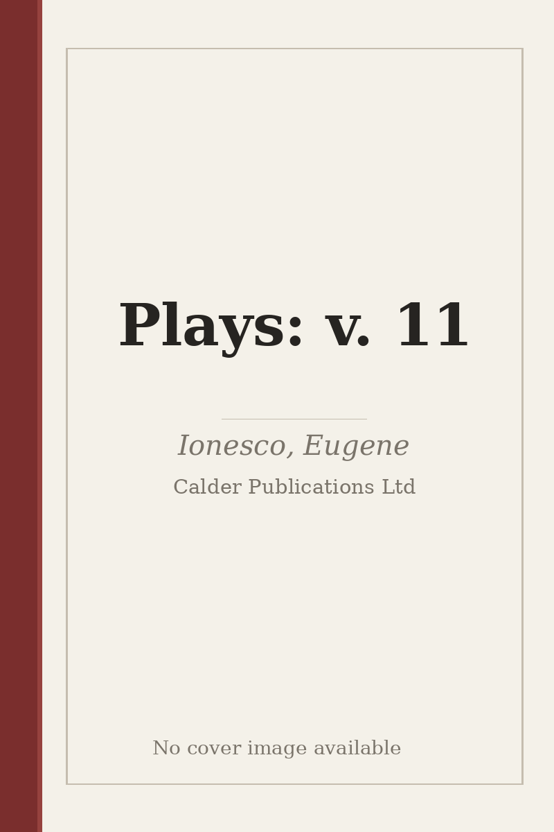 Plays: v. 11 - no cover image available