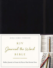 KJV, Journal the Word Bible, Hardcover, Black, Red Letter Edition: Reflect, Journal, or Create Art Next to Your Favorite Verses