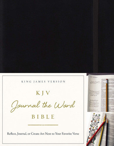 KJV, Journal the Word Bible, Hardcover, Black, Red Letter Edition: Reflect, Journal, or Create Art Next to Your Favorite Verses