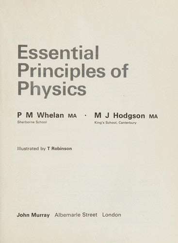 Essential Principles of Physics