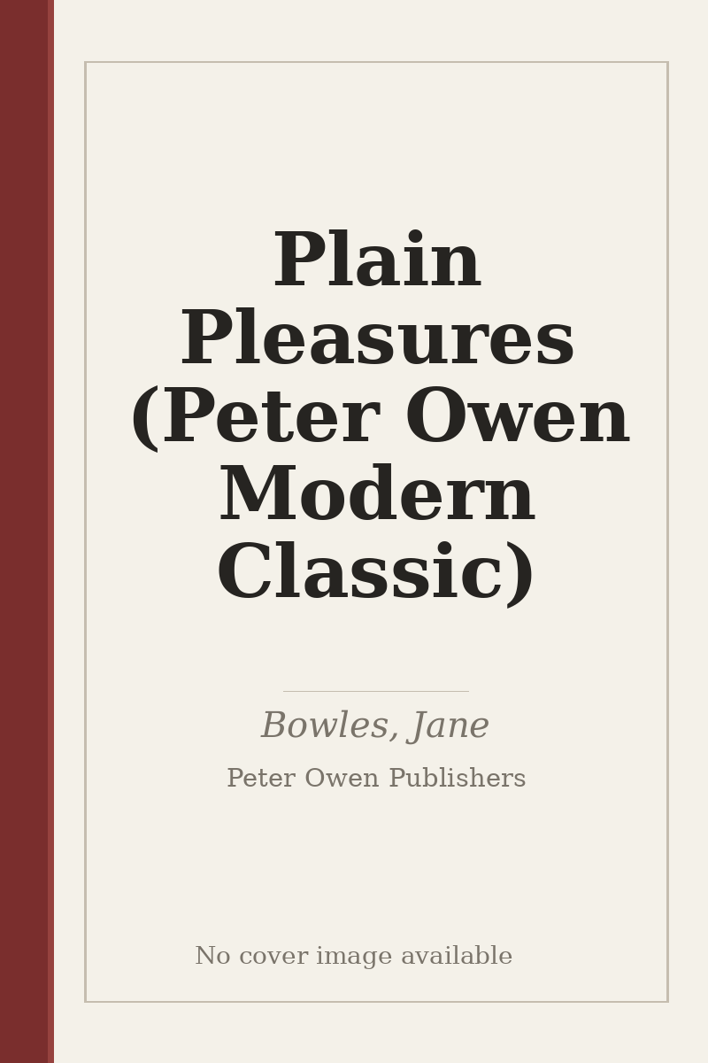 Plain Pleasures (Peter Owen Modern Classic) - no cover image available