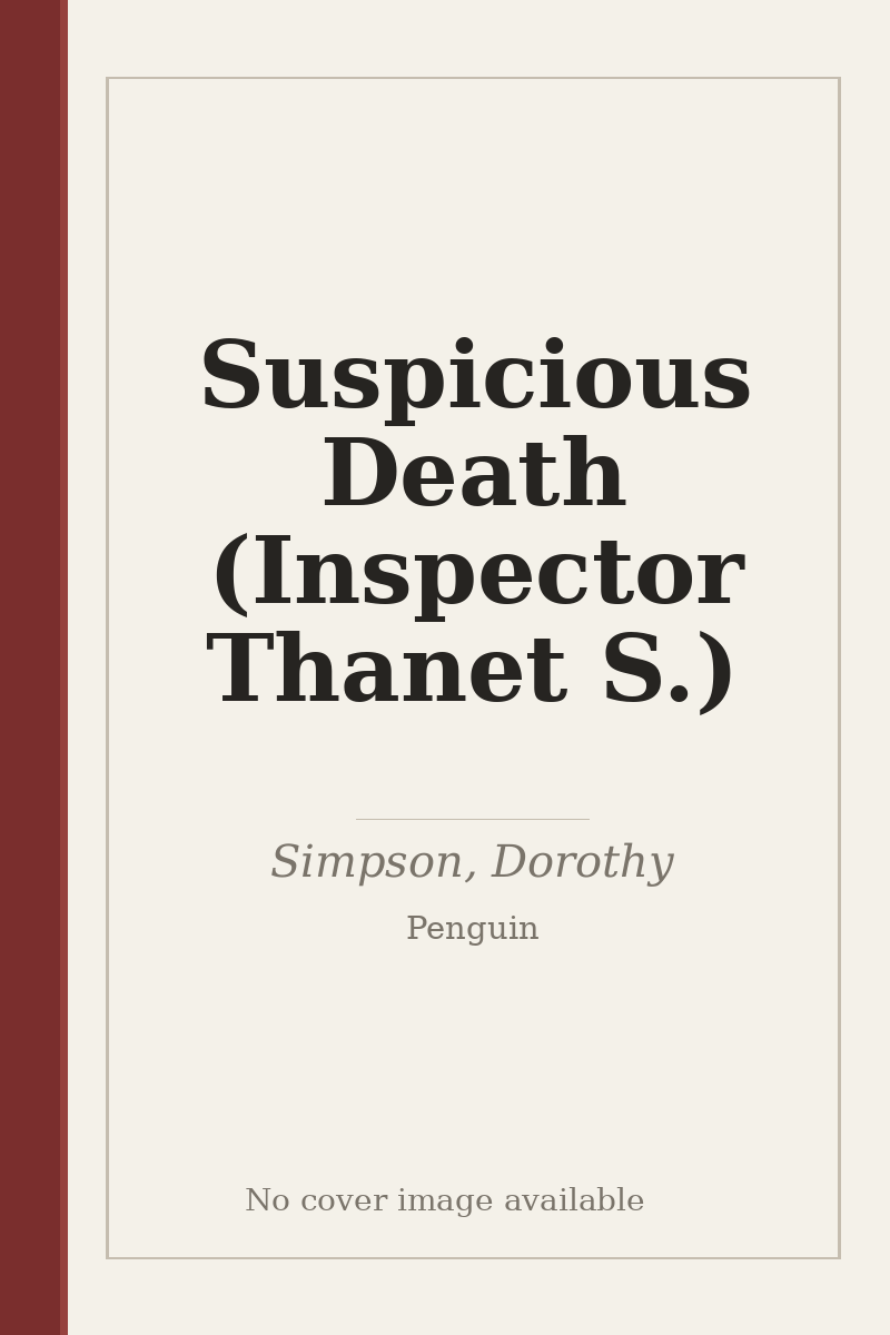 Suspicious Death (Inspector Thanet S.) - no cover image available