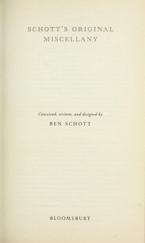 Schott's Original Miscellany