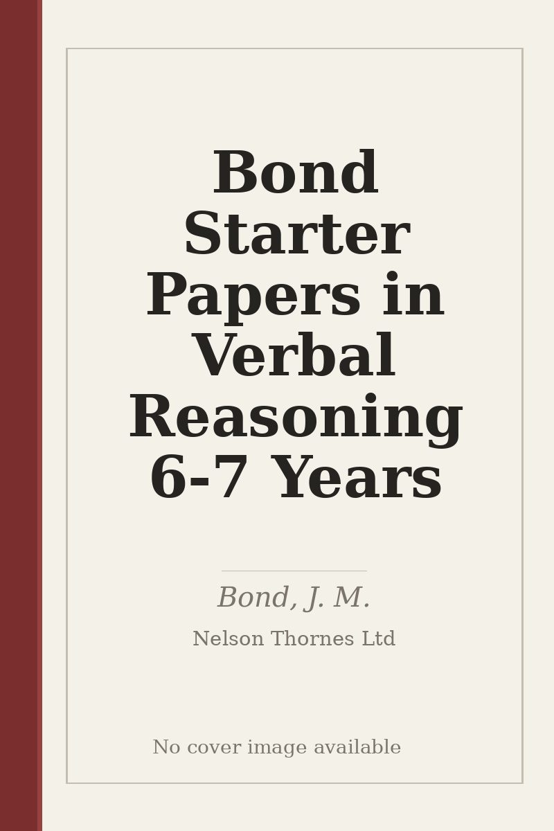 Bond Starter Papers in Verbal Reasoning 6-7 Years - no cover image available