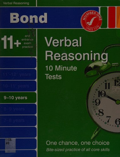 Bond 10 Minute Tests Verbal Reasoning 9-10 years