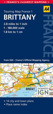 1. Brittany: AA Road Map France (Touring Map France)