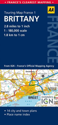 1. Brittany: AA Road Map France (Touring Map France)