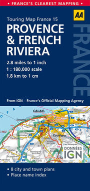 15. Provence & French Riviera: AA Road Map France (Touring Map France, 15)