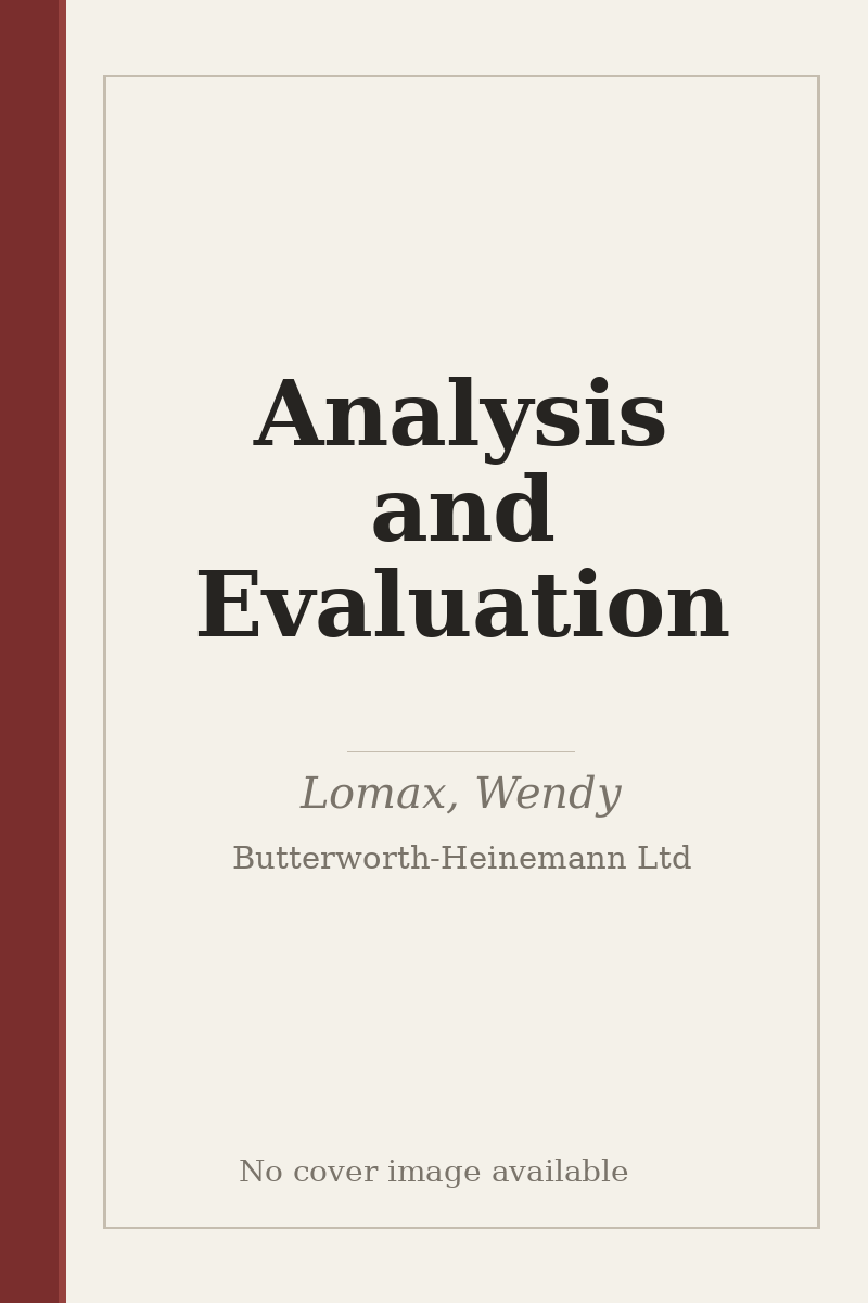 Analysis and Evaluation - no cover image available