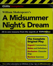 CliffsComplete Shakespeare's A Midsummer Night's Dream: Complete Text, Commentary, Glossary