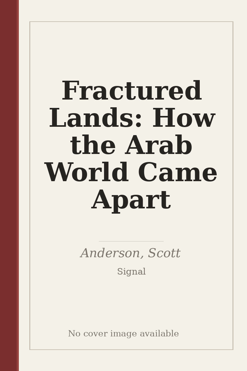 Fractured Lands: How the Arab World Came Apart - no cover image available