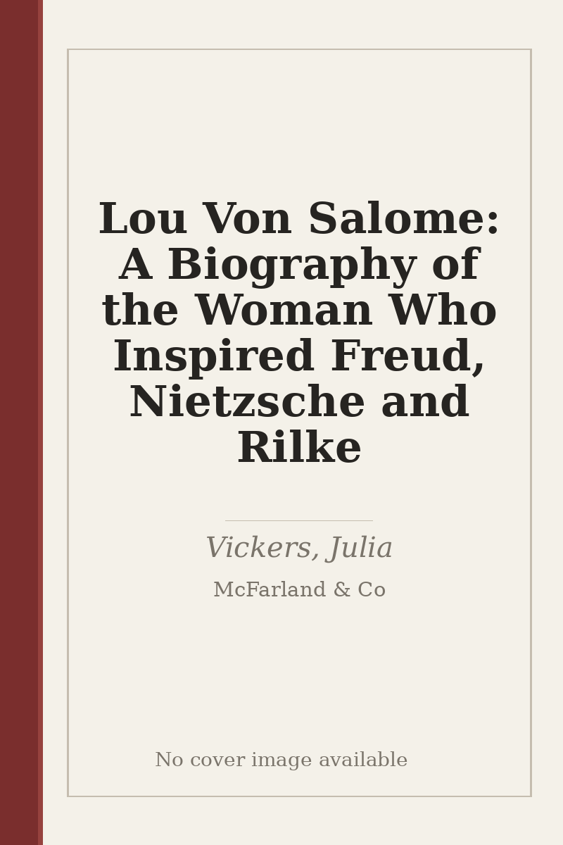 Lou Von Salome: A Biography of the Woman Who Inspired Freud, Nietzsche and Rilke - no cover image available