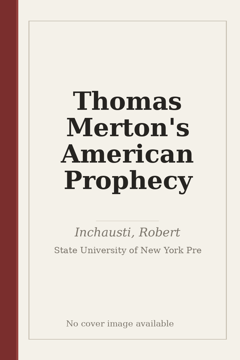 Thomas Merton's American Prophecy - no cover image available