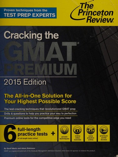 Cracking The Gmat Premium Edition With 6 Practice Tests, 2015