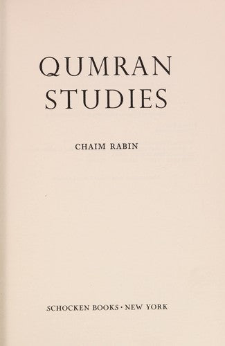 Qumran Studies