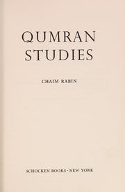 Qumran Studies