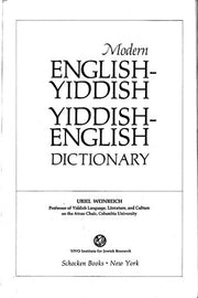 Modern English-Yiddish Dictionary