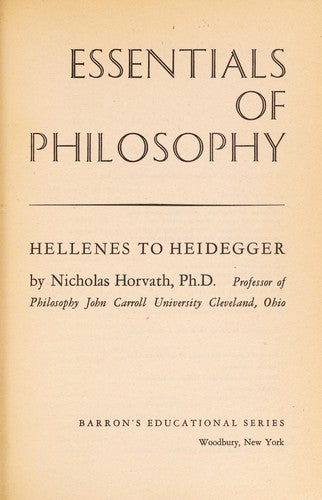 Essentials of Philosophy