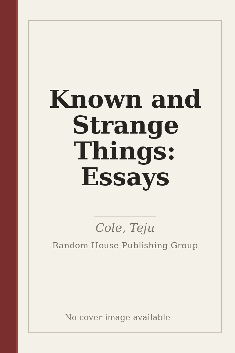 Known and Strange Things: Essays - no cover image available