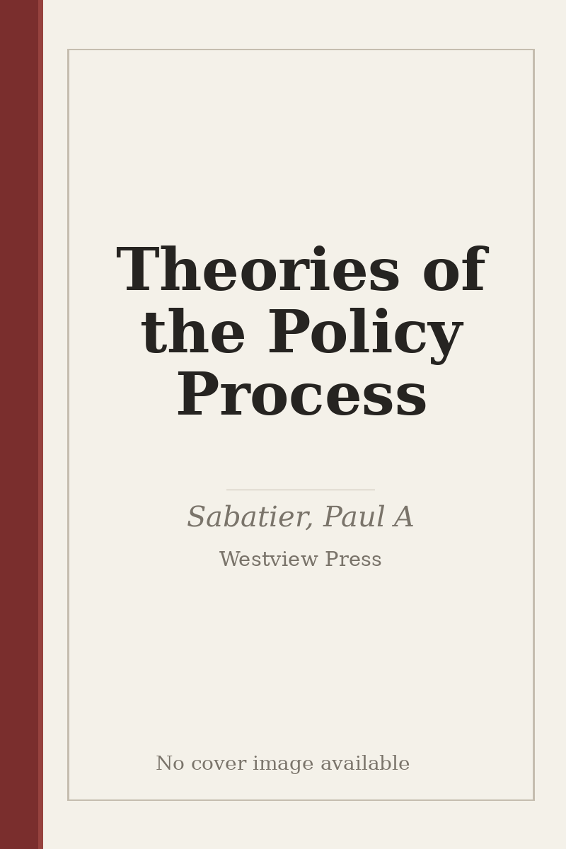 Theories of the Policy Process - no cover image available