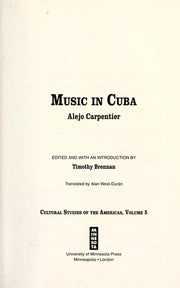 Music In Cuba: 5 (Cultural Studies of the Americas)