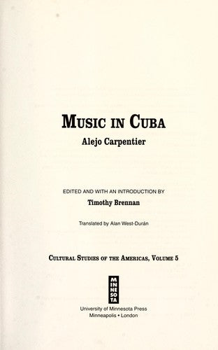 Music In Cuba: 5 (Cultural Studies of the Americas)