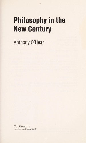 Philosophy in the New Century