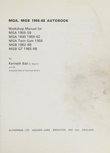 MGA, MGB 1955-68 Autobook