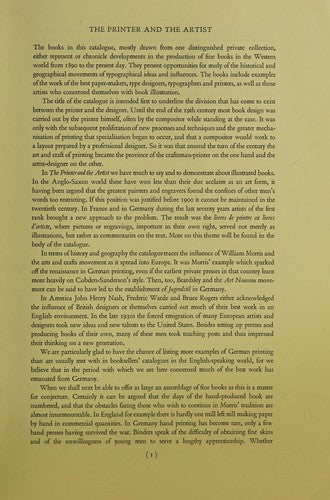 The Printer and the Artist: A catalogue of Private Press Books & Illustrated Books from the United Kingdom, Europe & America