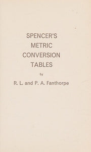 Metric Conversion Tables
