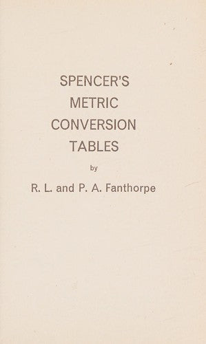 Metric Conversion Tables