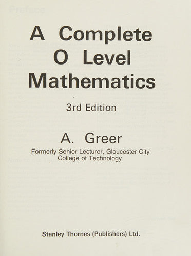A Complete Ordinary Level Mathematics