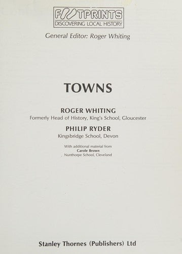 Towns (Footprints: Discovering Local History)