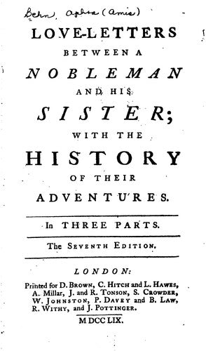 Love Letters Nobleman & Sister