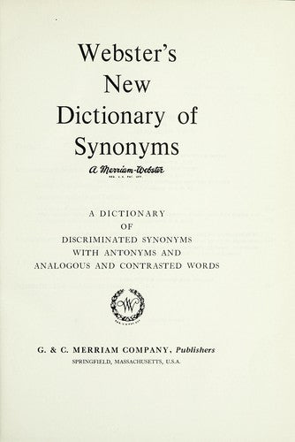 Webster's New Dictionary of Synonyms