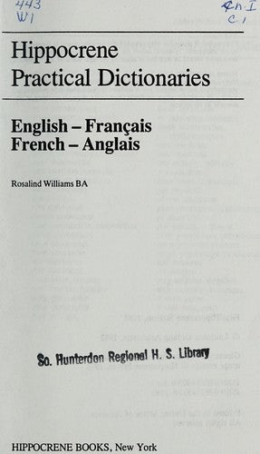 Hippocrene Practical French/English-English/French Dictionary