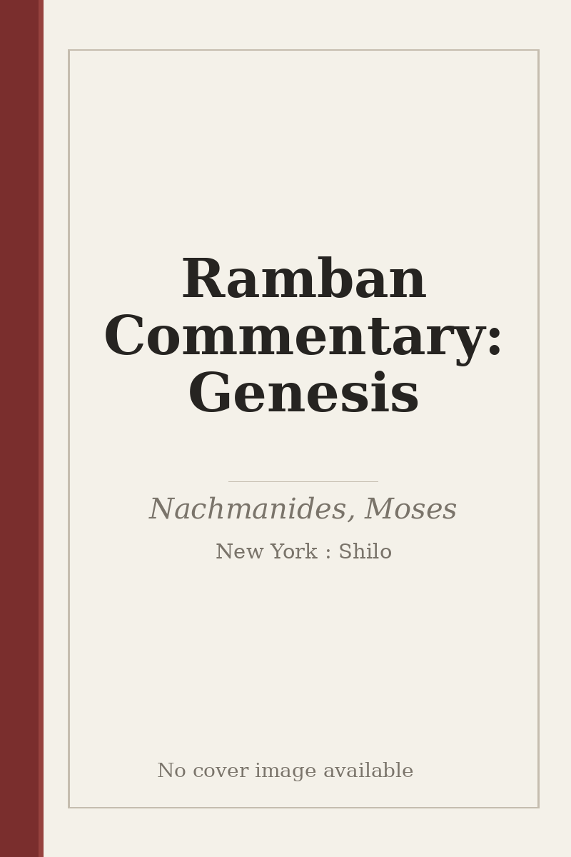 Ramban Commentary: Genesis - no cover image available