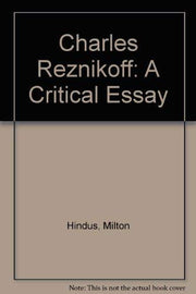 Charles Reznikoff: A Critical Essay