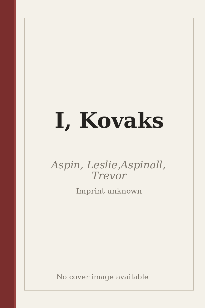 I, Kovaks - no cover image available
