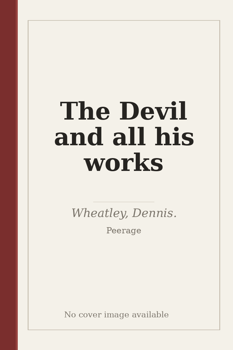 The Devil and all his works - no cover image available