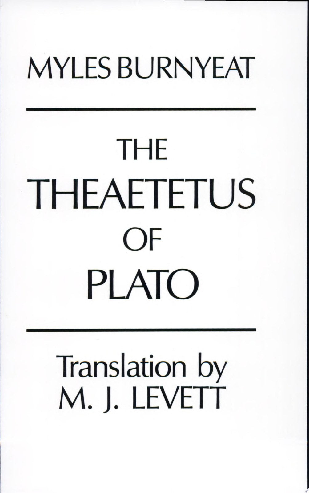 The Theaetetus of Plato (Hackett Classics)