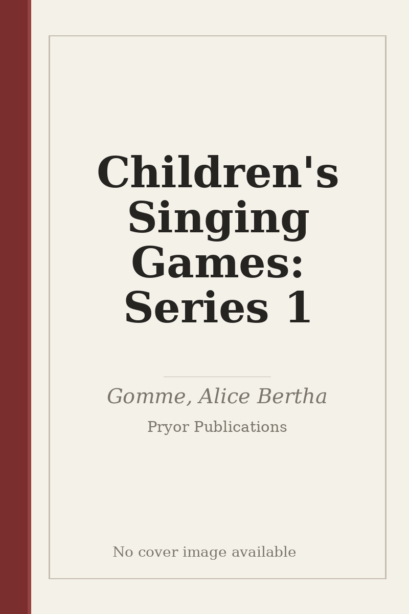 Children's Singing Games: Series 1 - no cover image available