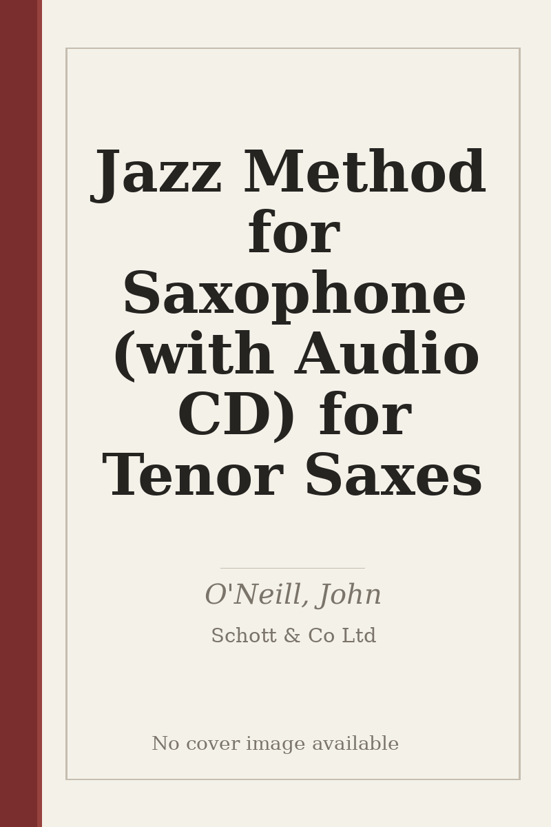 Jazz Method for Saxophone (with Audio CD) for Tenor Saxes - no cover image available